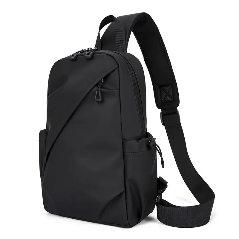 Trendy Men Flap Crossbody Bag Simple Storage Bag for Travel Outdoor Black Messenger Bags Coffee Shoulder Bag Solid Color Pocket