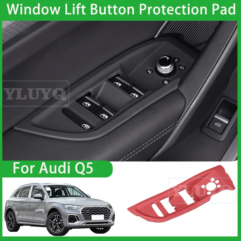 

For Audi A4/A5/A6/Q5 Door Lift Window Protective Pad Silicone Case Panel Decorative Sticker Anti-Slip Car Interior Accessories