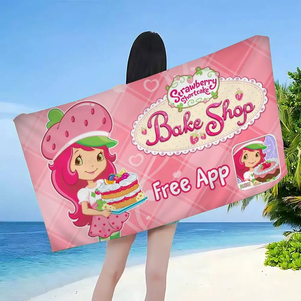 Toallas de playa grandes de microfibra para tarta de fresa, toalla de secado rápido, toallas de playa de arena, toalla de piscina para viajes, natación, piscina, Yoga