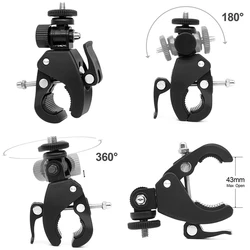 Universal 360 Degree Rotating 1/4 Camera DV Bike Bicycle Handlebar Clamp Bracket Tripod Mount Screw Clip For Sport Camera Go pro