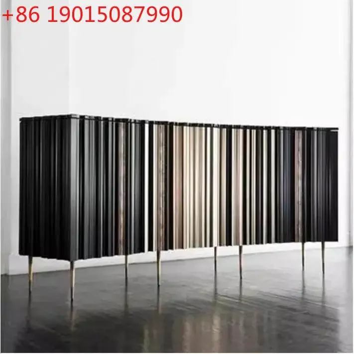 Solid wood modern minimalist design color matching living room retro wabi sabi bedroom storage cabinet home stripes