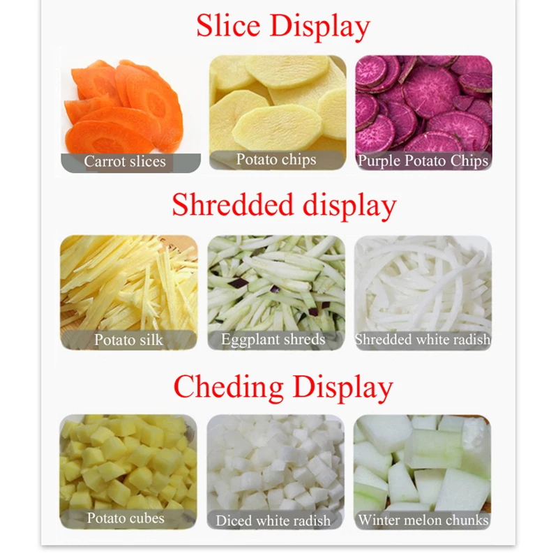 Vegetable Cutting Machine Electric Potato Cutter Onion Slicer Machine Commercial Automatic Vegetable Cutter