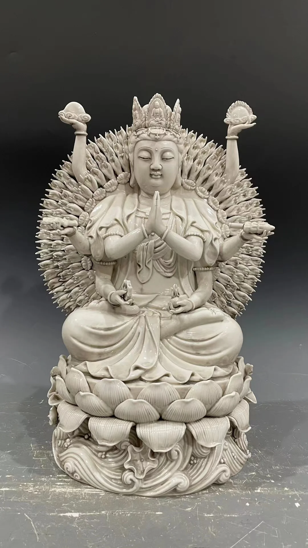 Decoration of Chinese Dehua & Blue and White Porcelain Statue----Thousand Hands Guan Yin