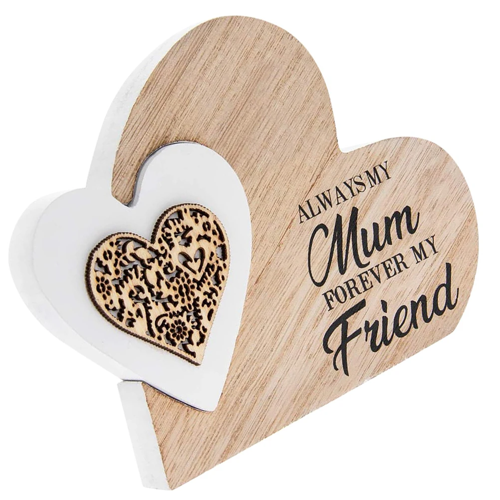 

Heart Shaped Sign Mother's Day Table Centerpiece Decoration Home nament Craft Mother'S Day Heart Table Sign Gifts Reusable