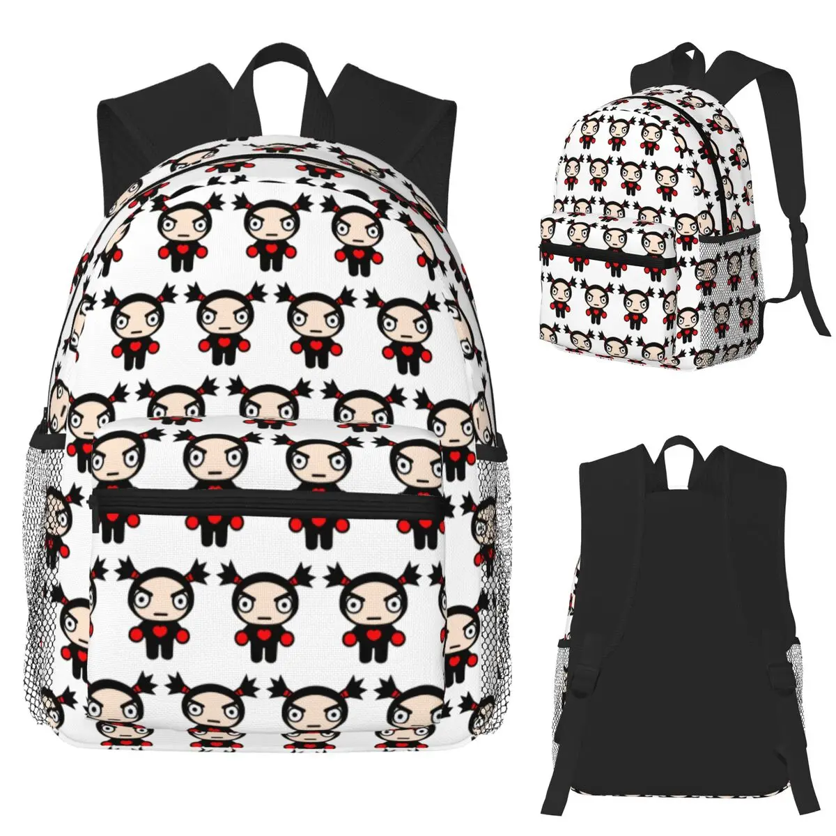 

Cartoon Pucca Student Backpack School Bag Hiking Travel Daypack for Men Women Bookbag Shoulder Bags