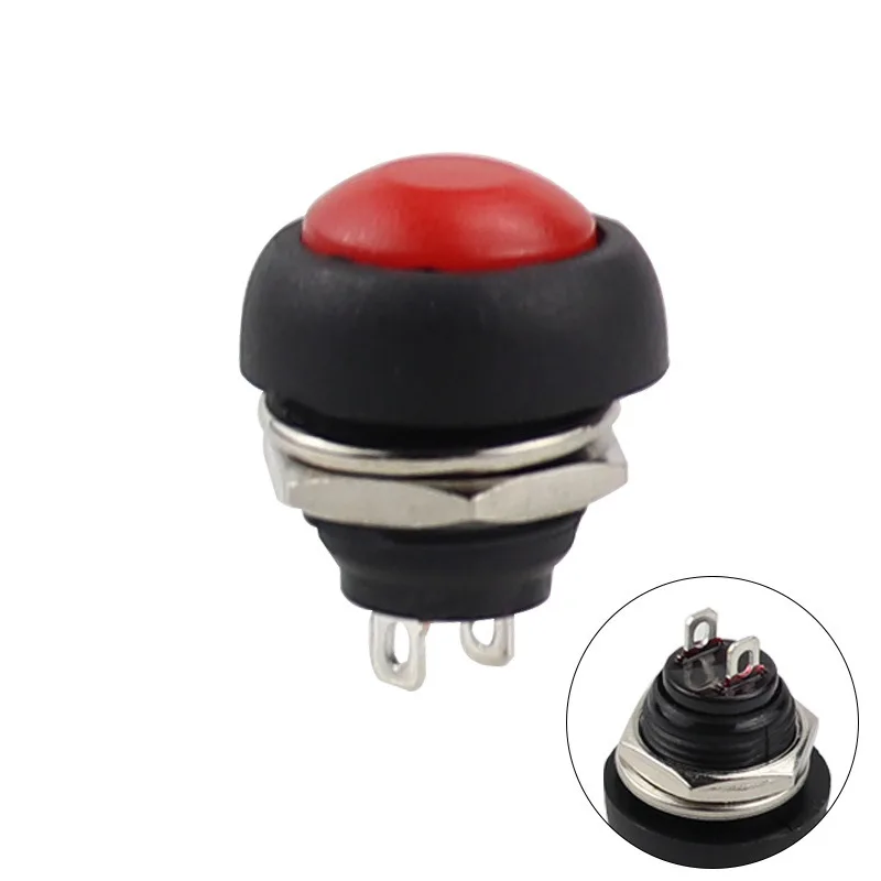 5pcs Small Round PBS33B Waterproof Push Button Switch NoLock Reset Function