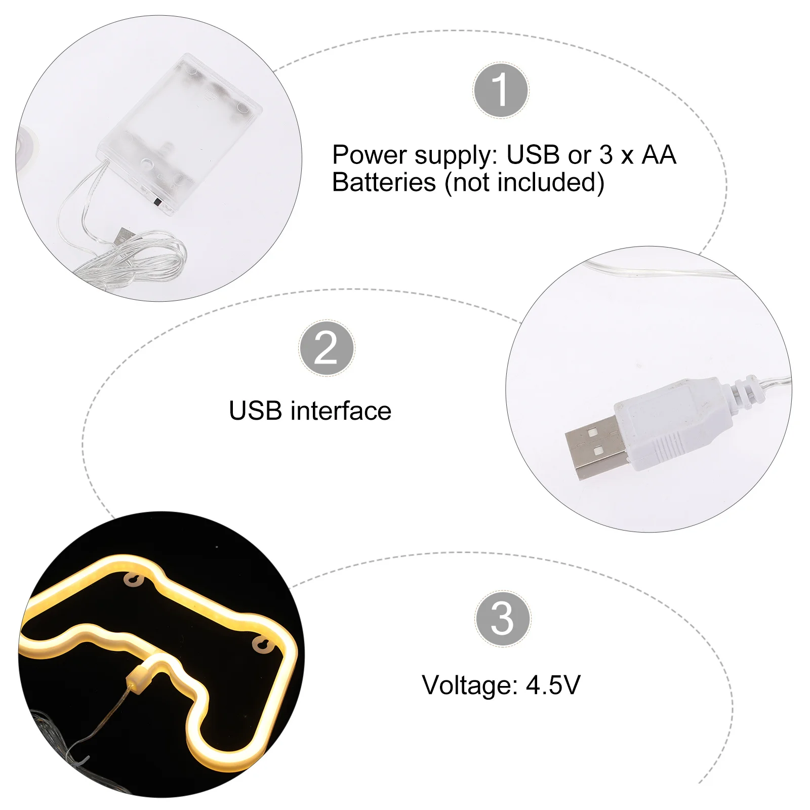 ديكور إضاءة LED بعلامة نيون للتحكم في الألعاب مع تأثير إضاءة فريد من نوعه على شكل إبداعي لغرفة النوم على الحائط ليلاً