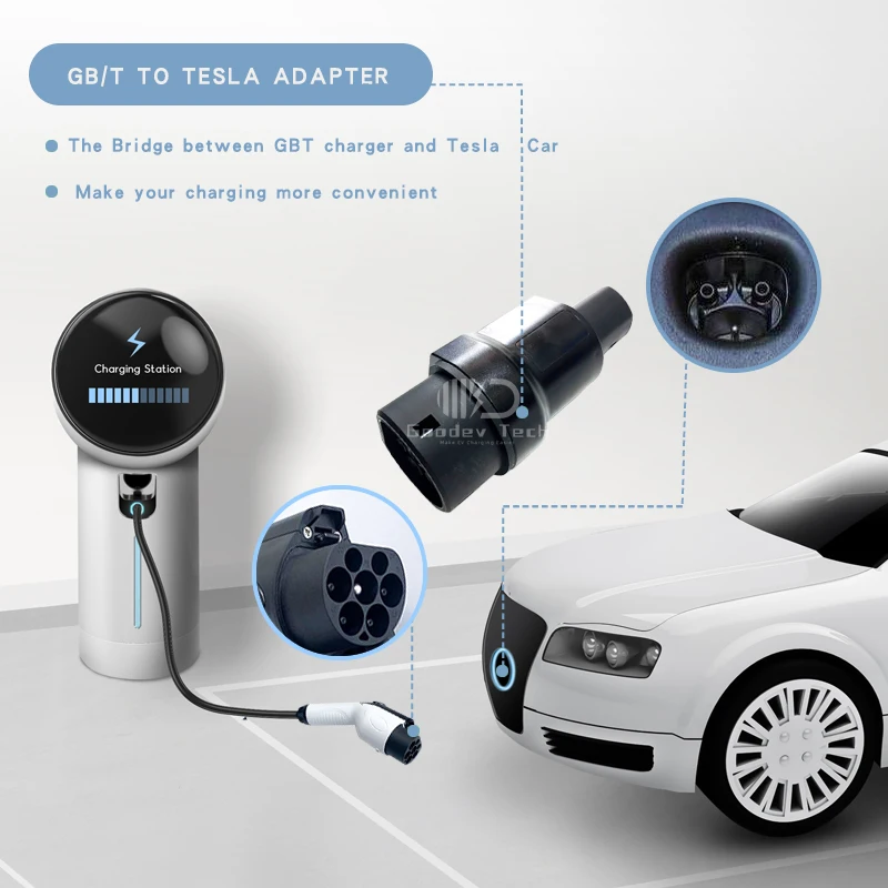 EV Charger GBT GB/T Standard Charger To Tesla TPC NACS Connector Adapter Model S X Y 3