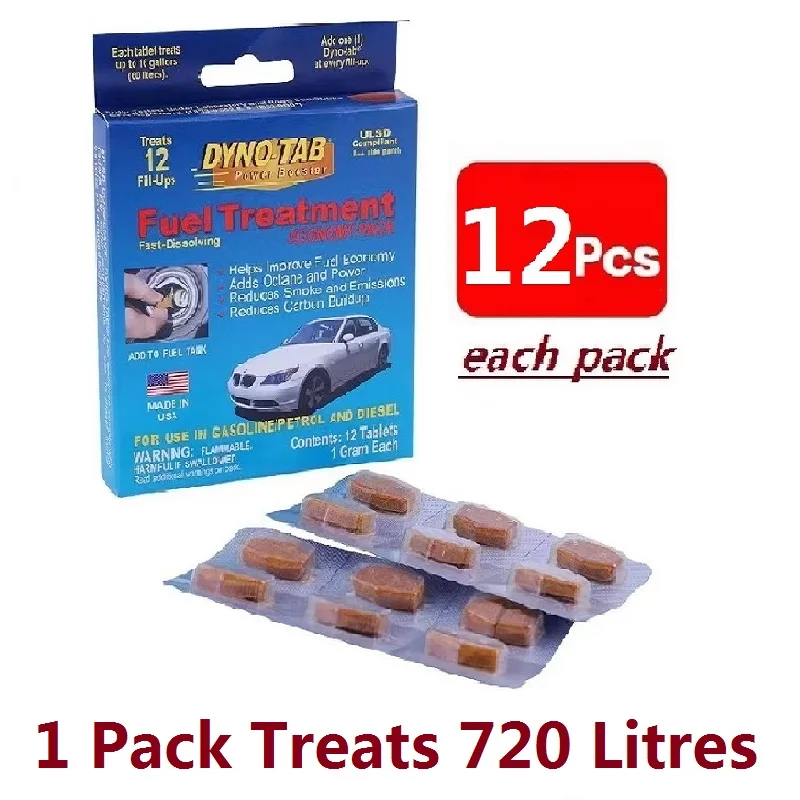 Madie In USA Treat 720Litres Dynotab Fuel Treatment Help Improve Fuel Economy Increase Power Add Octane for Gasoline and Diesel