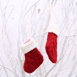 Sock For Gift Home Stocking Mini Christmas Tree Decoration Sock Santa Claus Candy Gift Bag Xmas Party Decorations