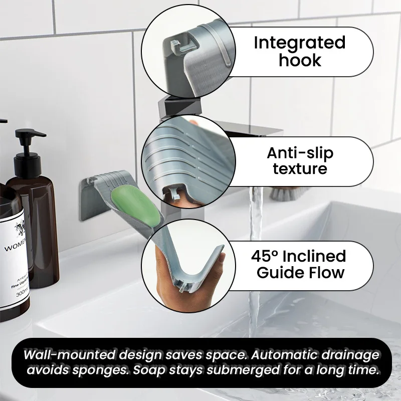 

2025 new product automatic drain soap dish bathroom sink soap bath ball storage rack plastic tools