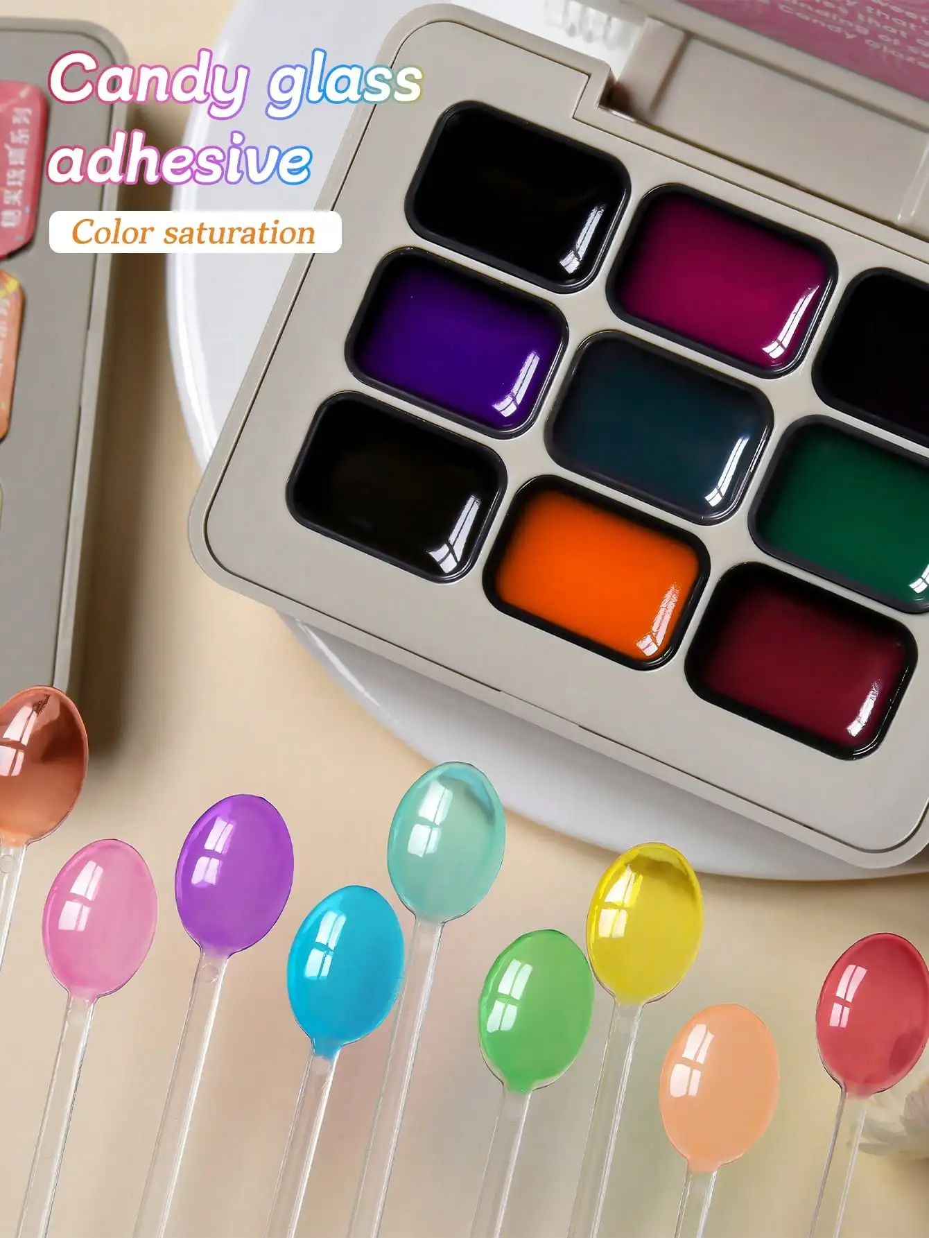 Ensemble de 9 pièces de vernis à ongles de couleur d'art d'ongle de printemps 2025, cadeau d'art d'ongle d'effet dégradé d'adhésif dur durable