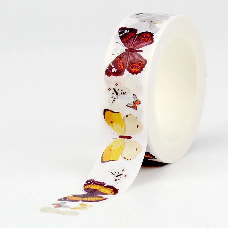 Bulk NEW 10PCS./Lot Decorative Butterfly Beautiful Insect Set Adhesive Paper Masking Washi Tapes Cute Journaling Papeleria