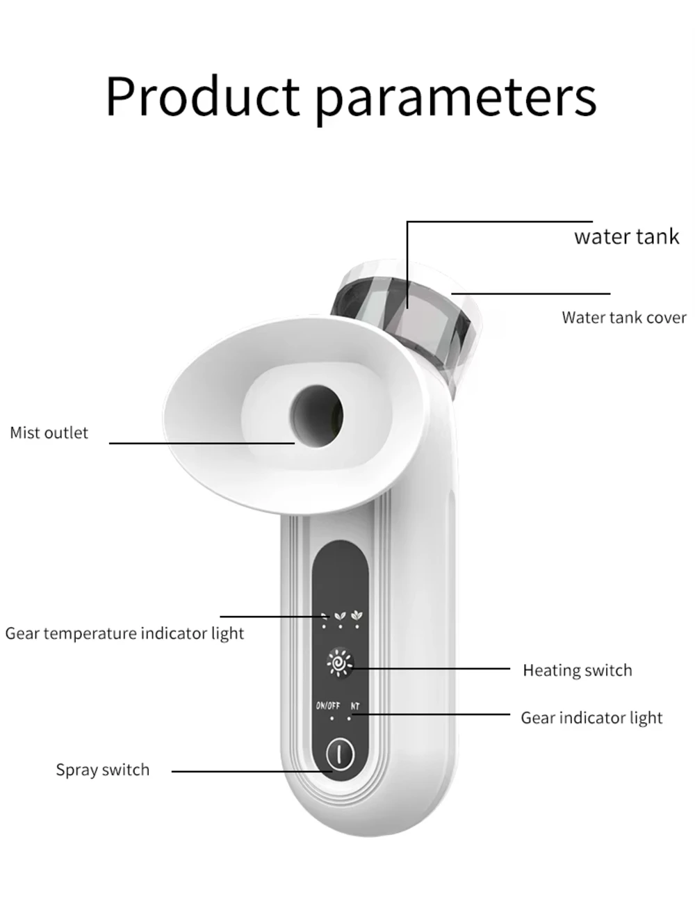 Hot Cold Facial Mist Sprayer Nano Steamer Eye Mist Spray for Dry Eyes Moisturizing Cleaning Eye Care Protection Device