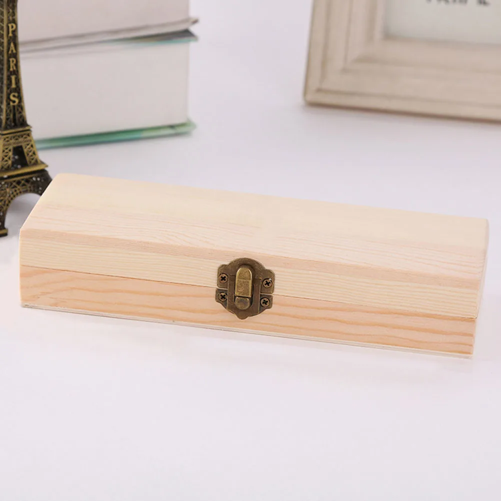 

2pcs Solid Wood Stationery Compact Pencil Storage Wooden Pen Case for Pens Pencils Erasers Home Office School Use Wood