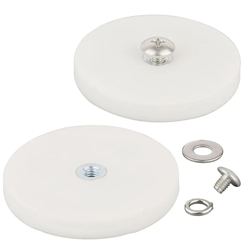 

2/4/10pcs 66mm Rubber Coated Magnet M6/M8 Female Base suction cup tool scratch resistant magnet Strong base