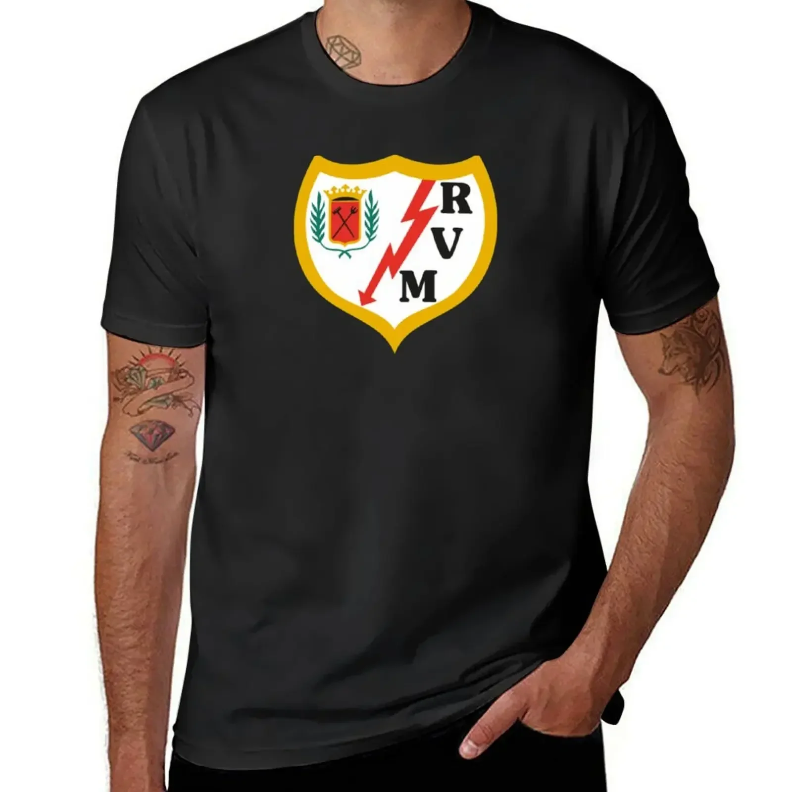 

rayo vallecano futbol flag coat of arms T-Shirt anime clothes new edition men clothing