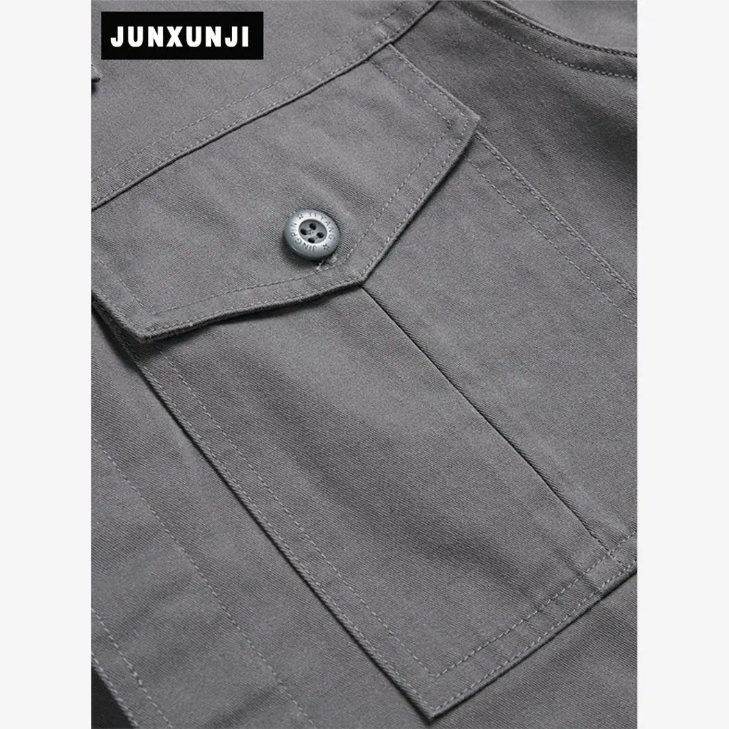 純綿長袖作業服セット男性用秋の建設現場溶接耐火傷耐摩耗性自動車修理