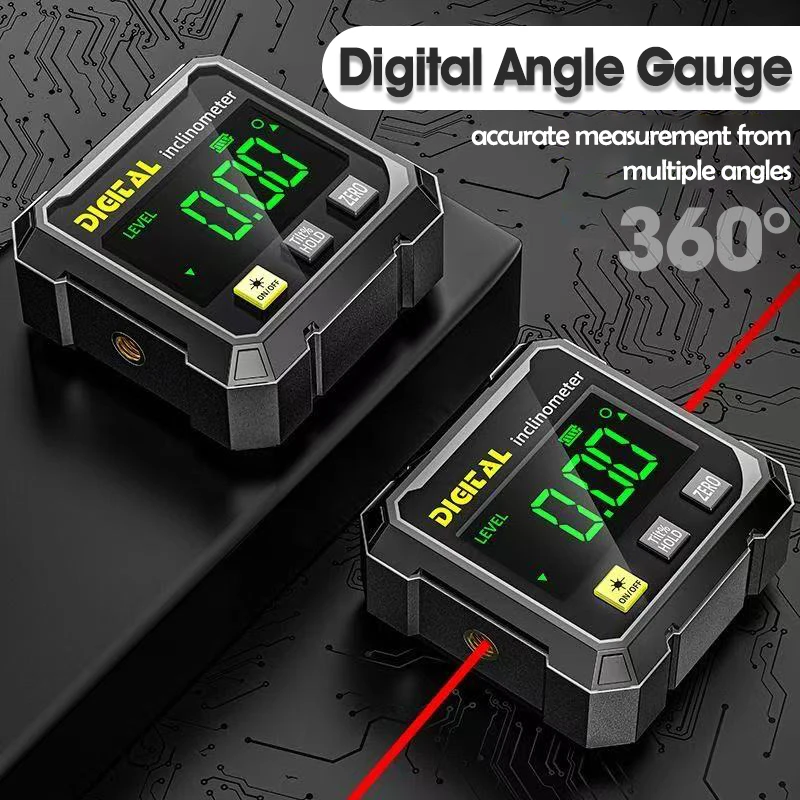 Medidor de ángulo Digital magnético profesional, regla de nivel láser, inclinómetro, recargable por USB para medición de inmersión geológica