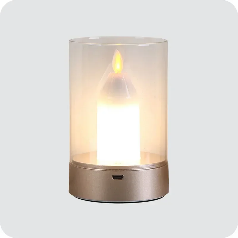 Rechargeable Night Light Simulated Candle Lamp Induction Adjustable Brightness Portable Atmosphere Light