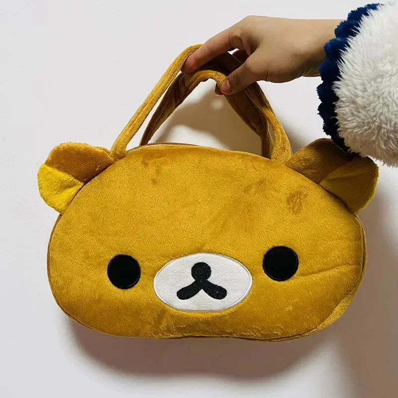 Rilakuma-女性のためのぬいぐるみハンドバッグ,小さな流行のトートバッグ,かわいいアニメのハンドルバッグ