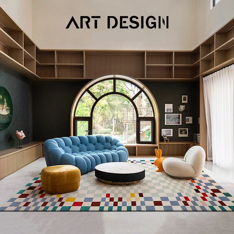 Colorful Girl Room Carpet Handmade Wool French Style Living Room Home Carpet High-end Cream Style Bedside Rug Parlor Sofa Mat