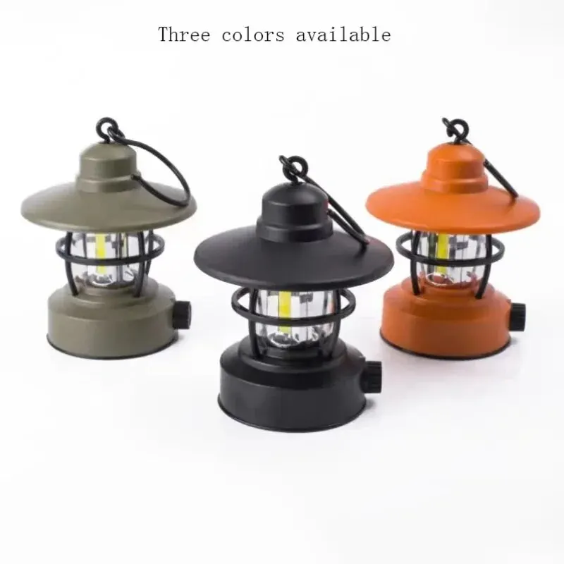 Outdoor Multifunctional Camping Tent Lamps USB Rechargeable Lantern Charging Portable Hanging Light Flashlight Lighting