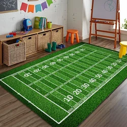 Cartoon Soccer Field Anti-slip Carpet Bedroom Living Room Kitchen Floor Rug Soft Children's Early Education Door Mat Home Decor