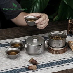 Boundless Voyage Titanium macchina da tè a doppio strato con filtro teiera ultraleggera tazza da caffè antiscottatura bicchieri da campeggio ufficio