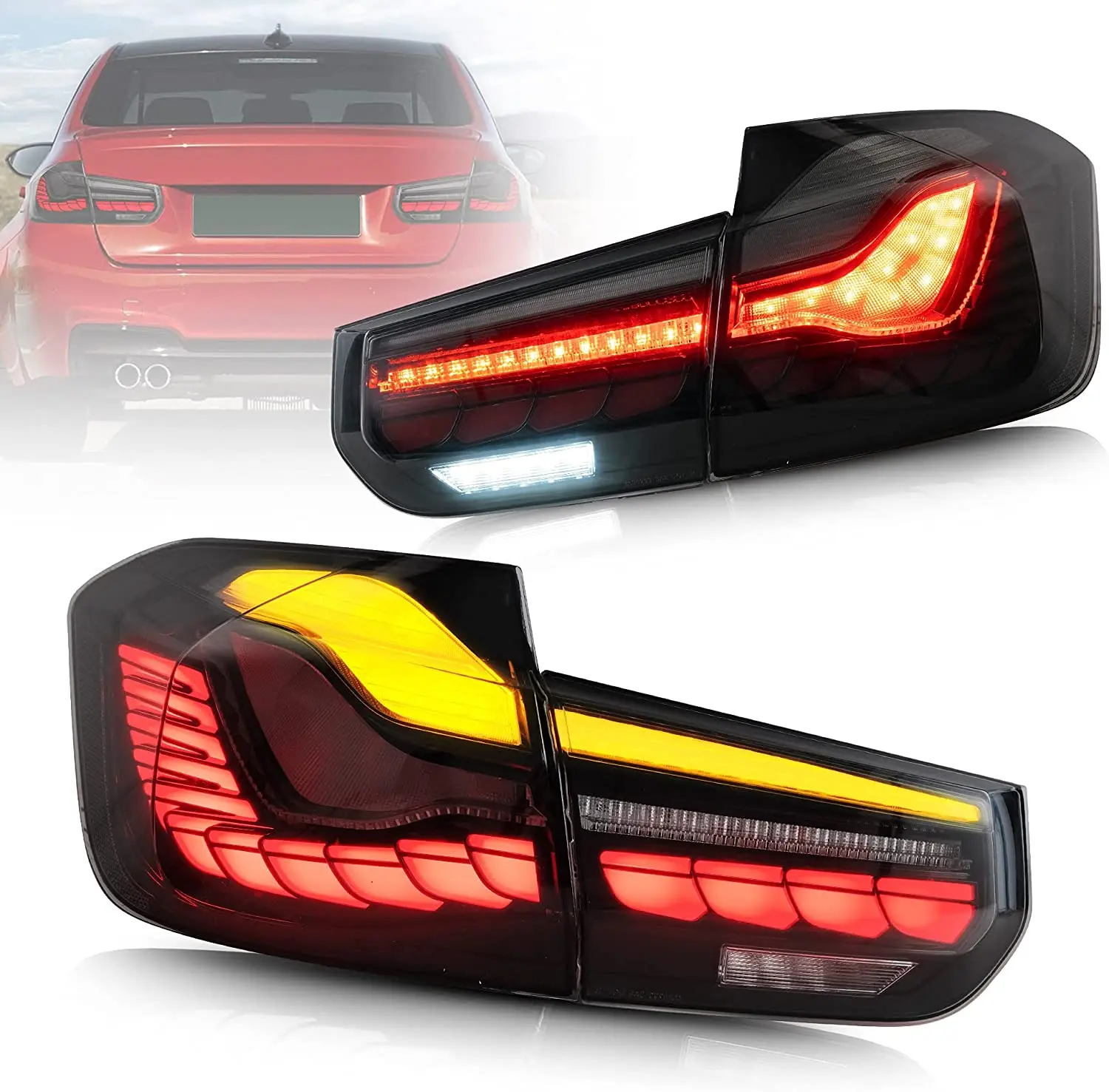 

LED Taillights Assembly for BMW 3 Series M3 F30 F35 F80 320i 328i 328d 335i 2013-2018 Sequential Turn Signal Lamps Assembly