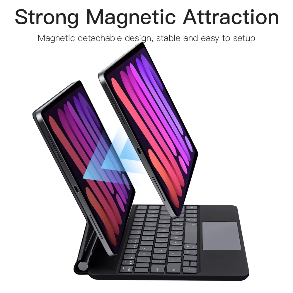 Wireless Bluetooth Touch Magic Keyboard for iPad A16 10th 11th Gen Pro 11 Air4  Air5 Portable Office Keyboard Spanish Korean