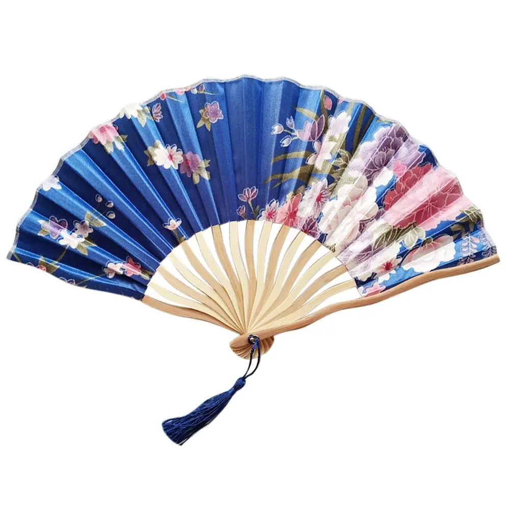 Multi-pattern Portable Personalized Flower Bamboo Wooden Summer Gift Fan Crafts Home Decoration Folding Fan Dance Hand Fan