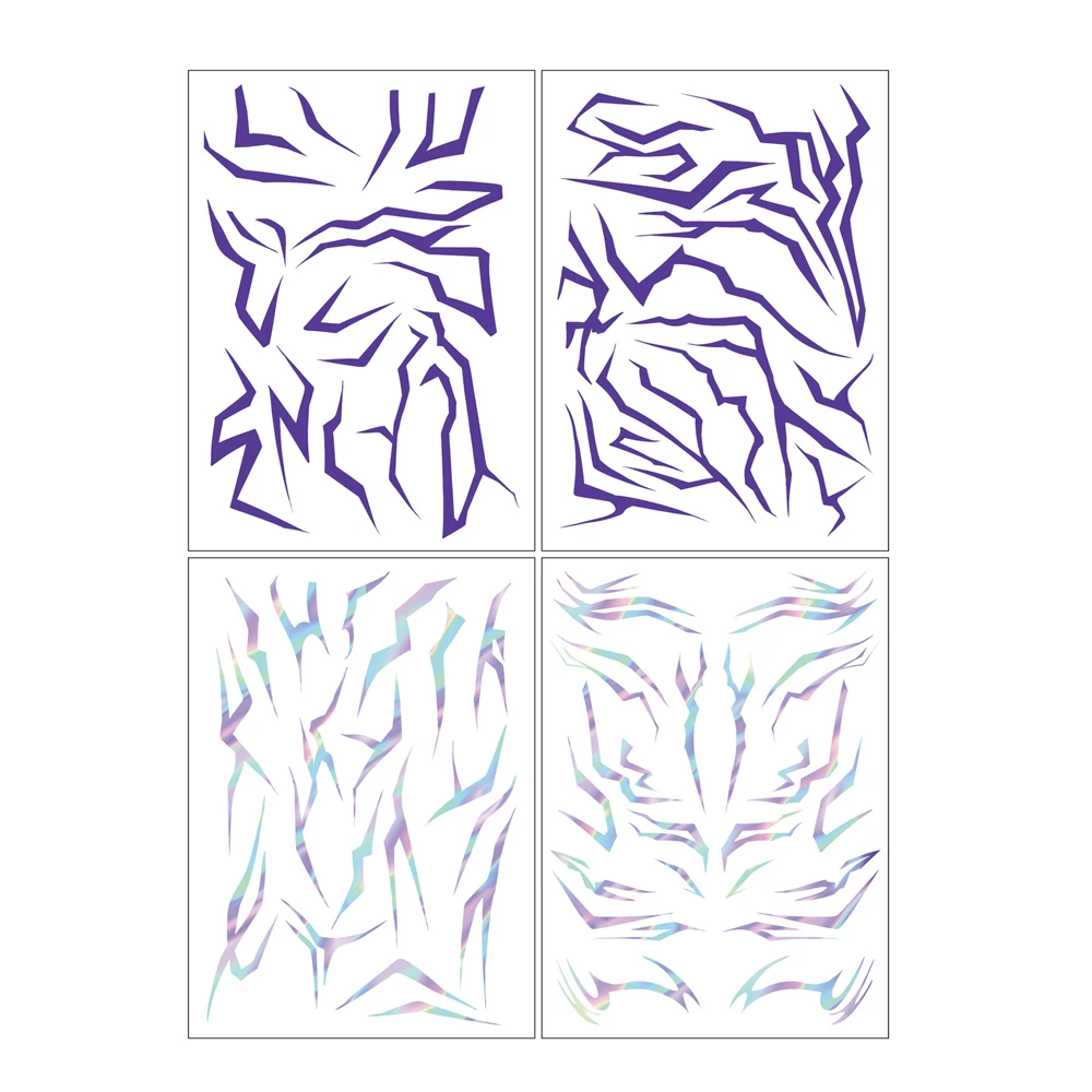 4 Sheets Waterproof Huntrix Temporary Tattoos for Women Men Face Body Art Blacklight Party Cosplay Body Stickers for Performance view 5