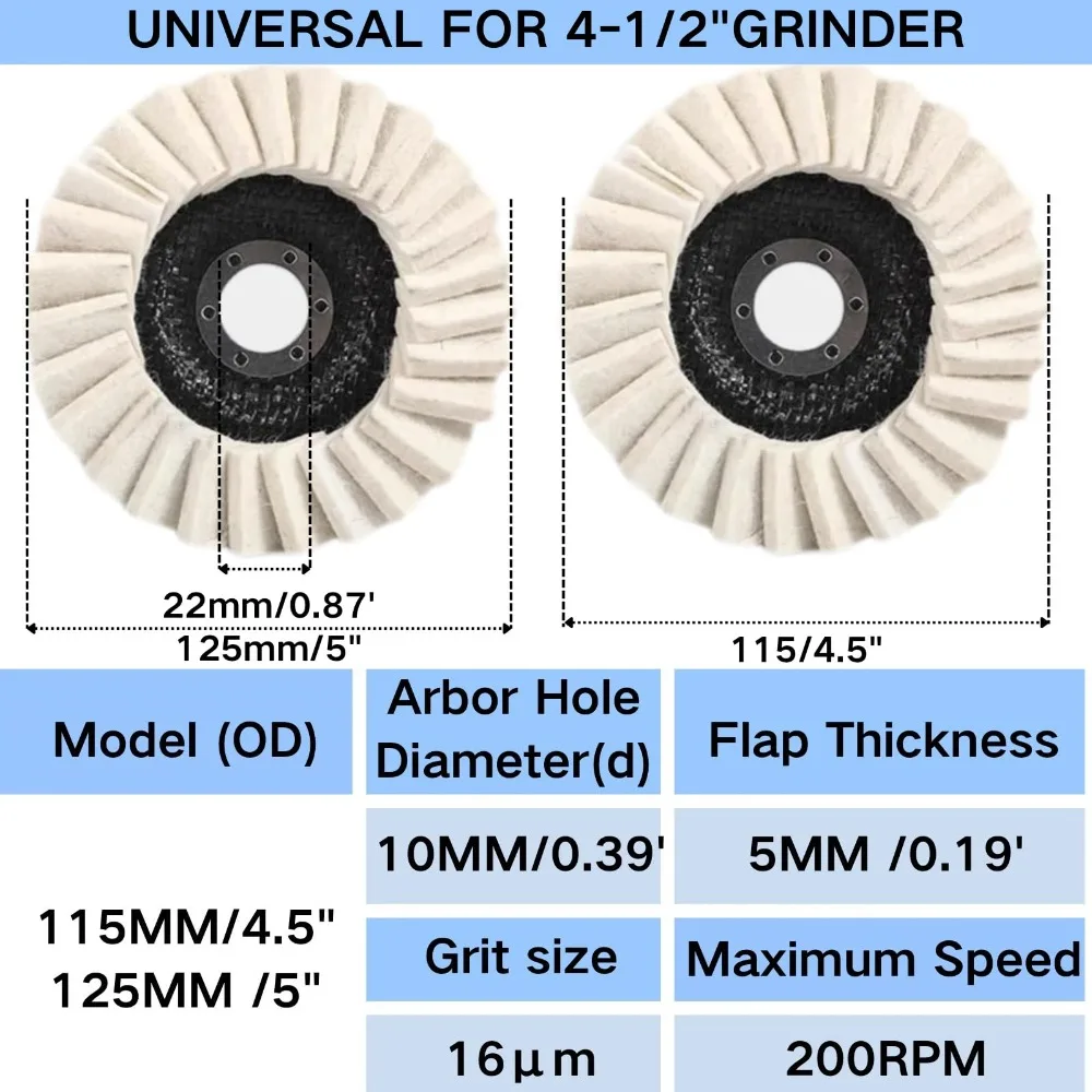 New Wool Wool Felt Flap Polishing Disc Multi-function Easy to Use Metal Waxing Polishing Disc Felt Polishing Pads For Metal