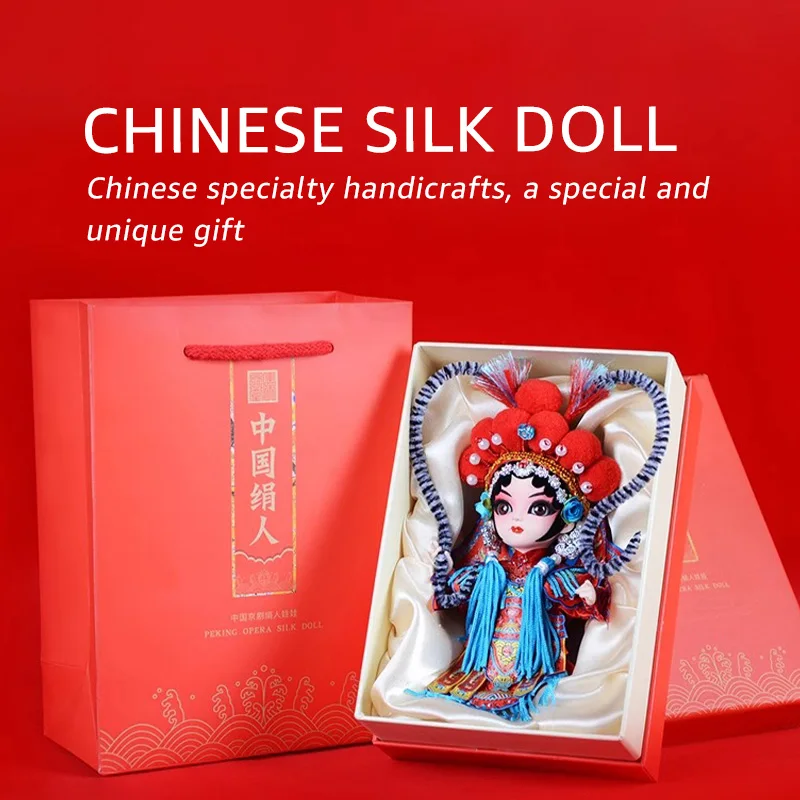 BENDICION Home Decorations Chinese Silk Dolls Old Beijing Crafts Peking Opera Wukong Small Decor Birthday Gifts for Kids Child