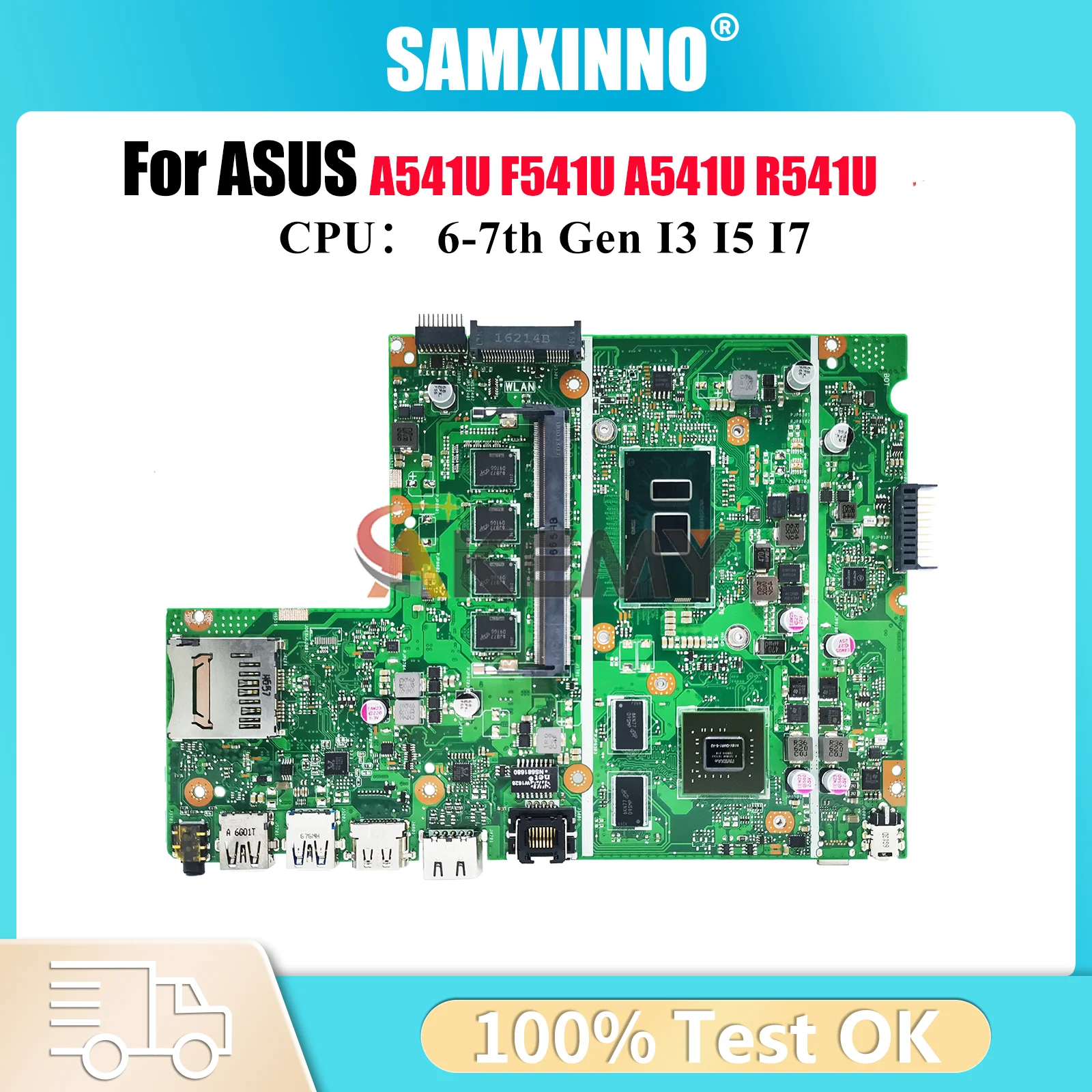 

X541UV Материнская плата для ноутбука ASUS VivoBook X541UJ X541UAK A541U X541UV X541UVK R541U A541U X541U F541U Материнская плата I3 I5 I7 CPU