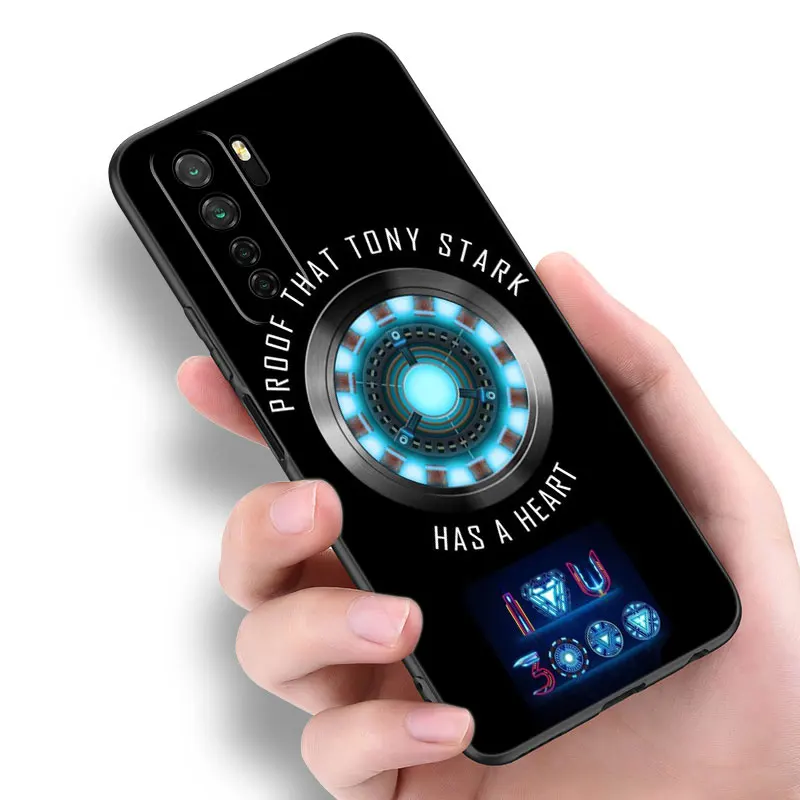 Marvel iron Hero Black Silicone Phone Case For Huawei Nova 12 11 Ultra 10 9 SE Pro 12i 11i 11E Y60 Y61 Y70 Plus Y71 Y72 Y90 Y91