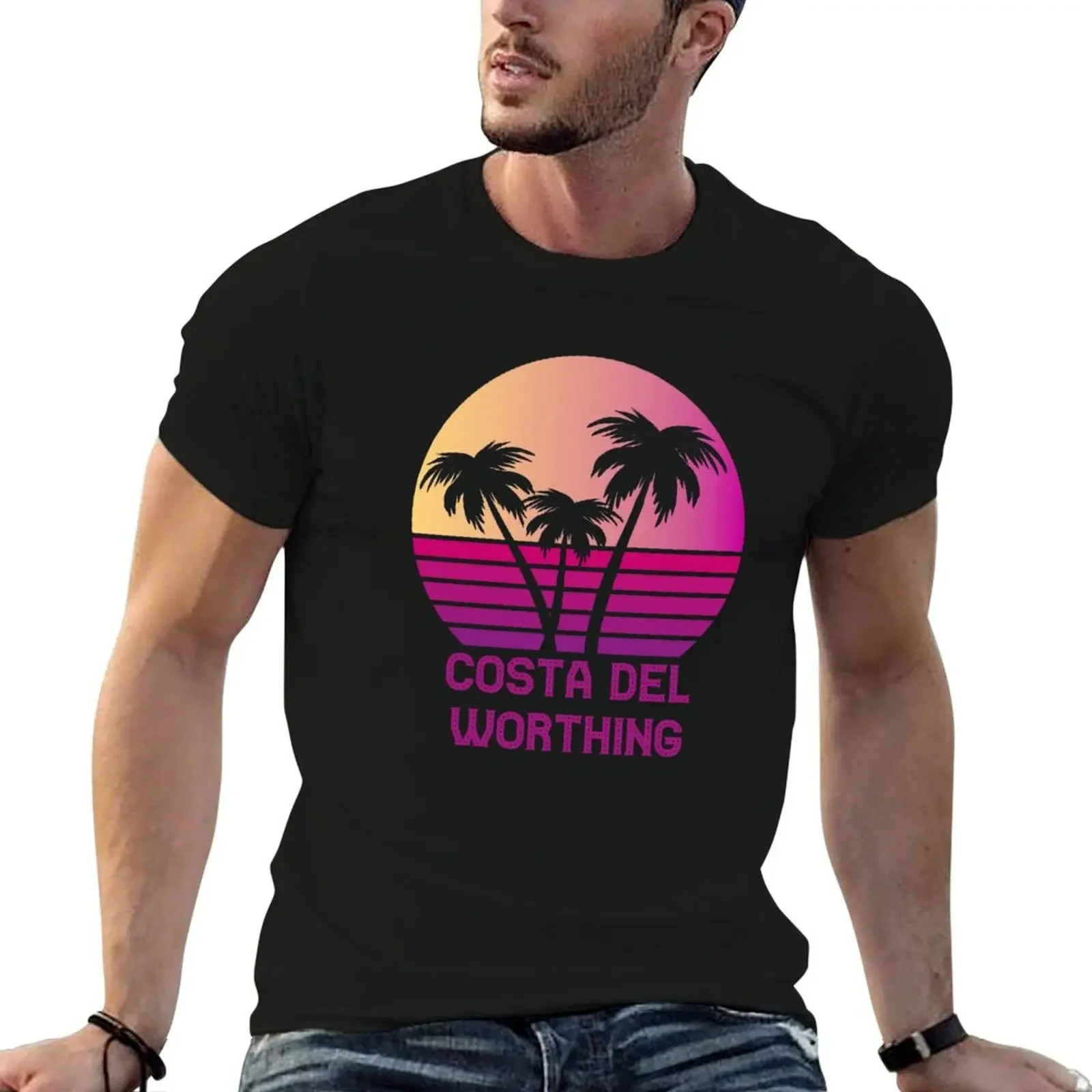 COSTA DEL WORTHING Funny West Sussex Design T-Shirt shirts graphic tee heavyweights plain oversized t shirt designer t shirt men