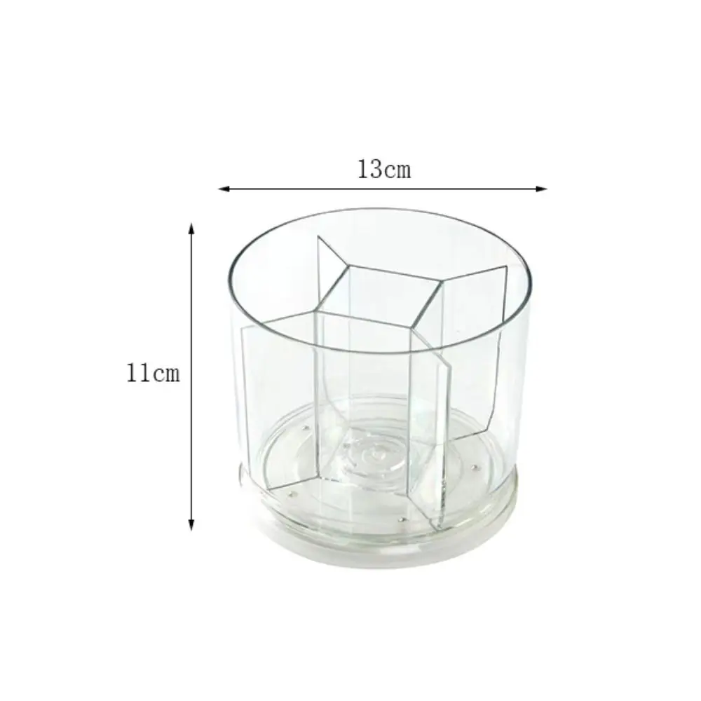 360° Rotation Rotatable Pen Holder Large Capacity 5 Grids Pencil Storage Box PET Transparent Makeup Brush Organizer Student