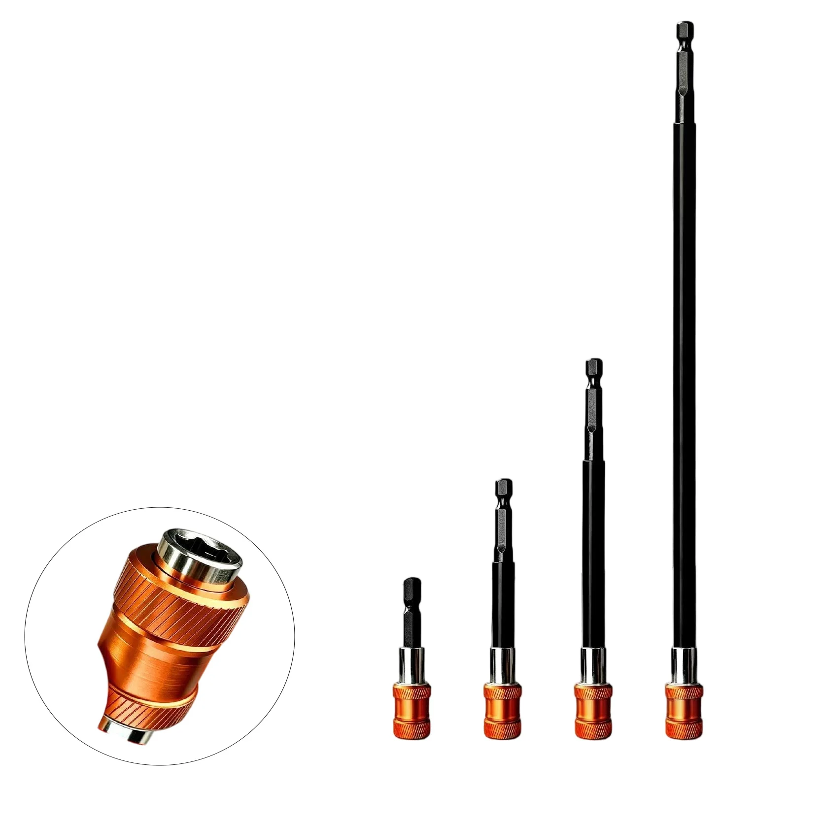 1/4 inch Hex Magnetic Bit Holder Set with Dual Fixation System for Impact Drivers Cordless Drills 60mm 100mm 150mm 300mm