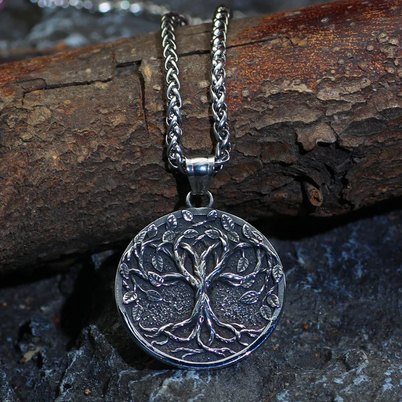 Trendy new hip-hop style high quality stainless steel tree of life pendant necklace for men and women