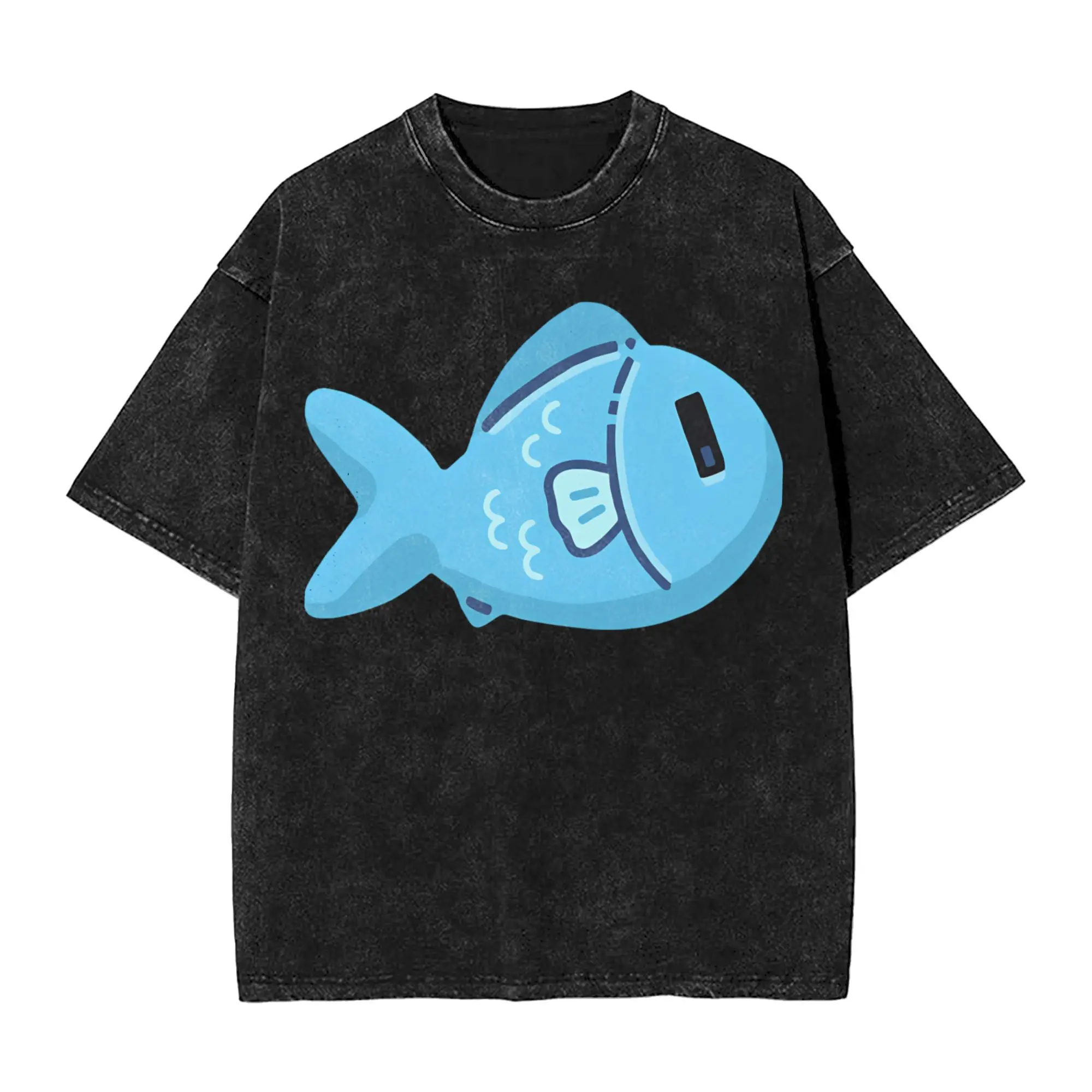 

OMOCAT Sameko Saba VTuber T-Shirt Beach Streetwear T Shirts Cotton Hipster Tshirt For Male Short Sleeve Simple Clothes