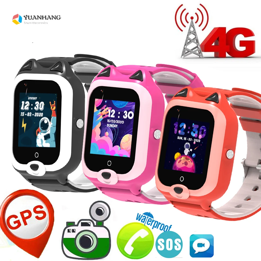 IPX7 Waterproof Smart 4G Remote Camera GPS WI-FI Kids Students Smartwatch SOS Video Call Monitor Tracker Location Phone Watch