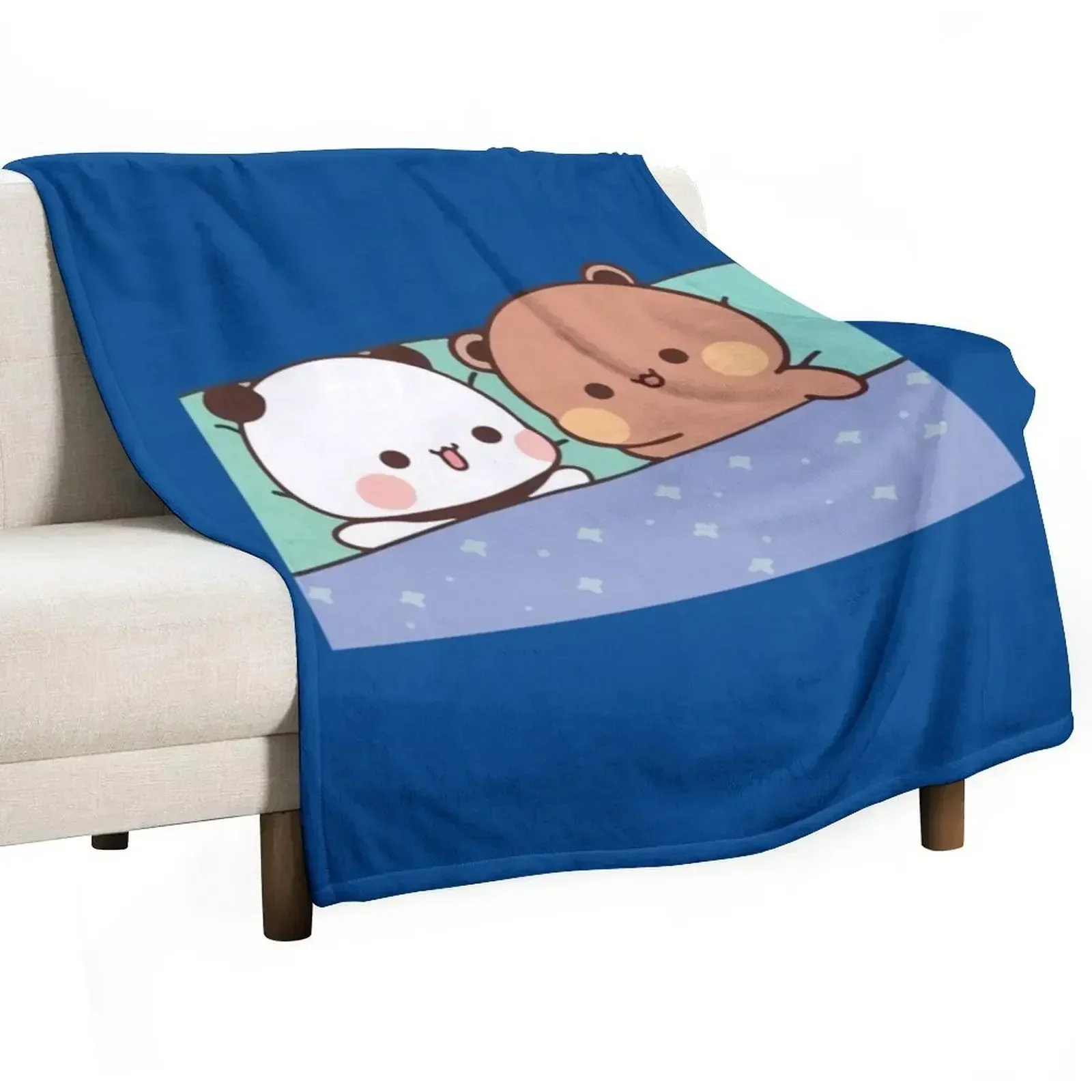 Bear and Panda Bubu Dudu Balloon Throw Blanket Loose Custom Decoratives Flannel Blankets