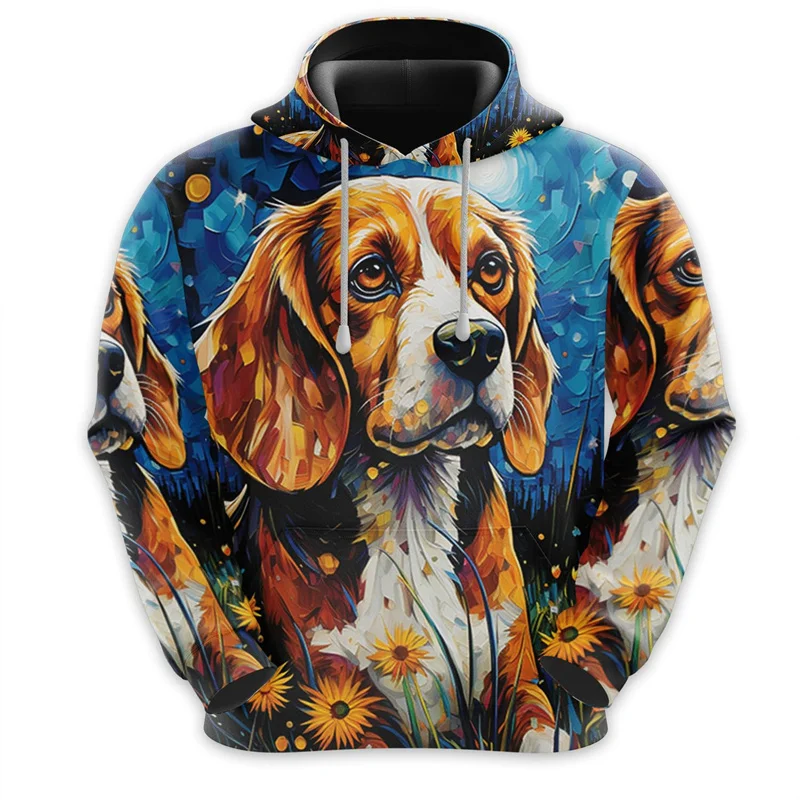 3D Print Graffiti Art Dog Hoodies For Men Funny Husky Labrador Corgi Graphic Sweatshirts Casual Loose Pullover Tops Unisex Hoody