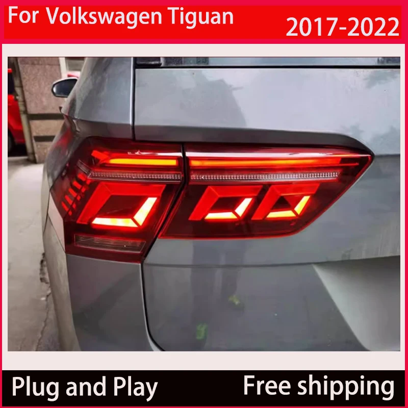 For Volkswagen Tiguan 2017-2022 LED taillight assembly dynamic signal turn signal DRL brake light automotive accessories