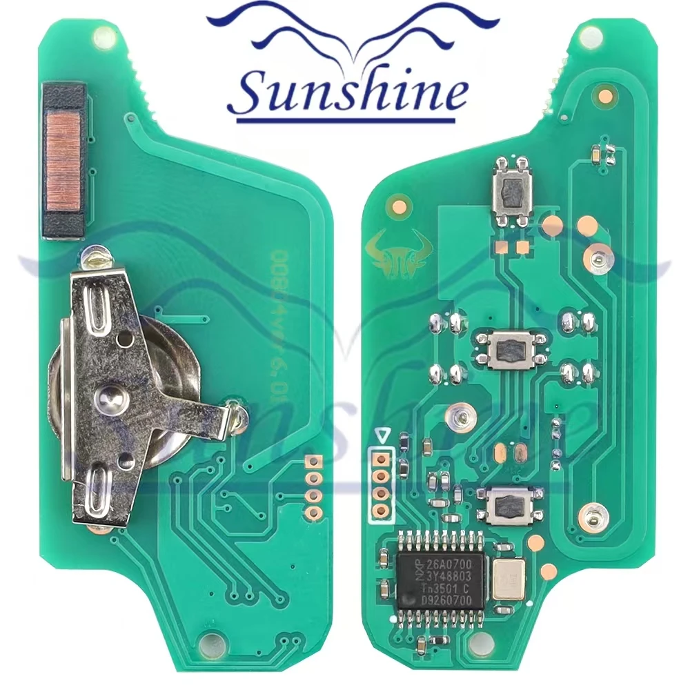 Sunshine NOWOŚĆ Dla Citroen C4 C5 C6 C8 Xsara Picasso Dla Peugeot 107 207 307 308 CE0536/0523 Zdalny kluczyk samochodowy ASK/FSK 434Mhz