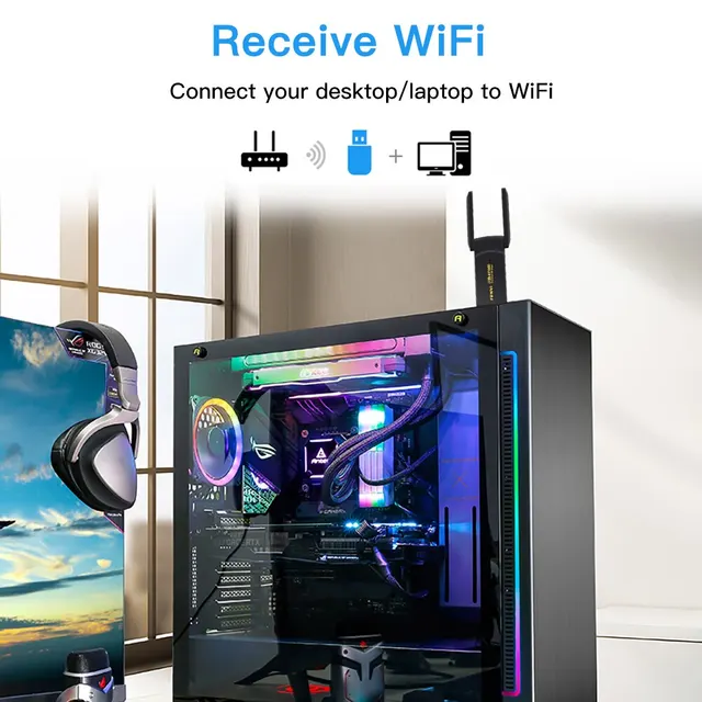 FENVI AX1800 WiFi 6 USB 3.0 Adapter – Dual Band 2.4GHz / 5GHz Wireless Receiver for PC and Laptop – view 6