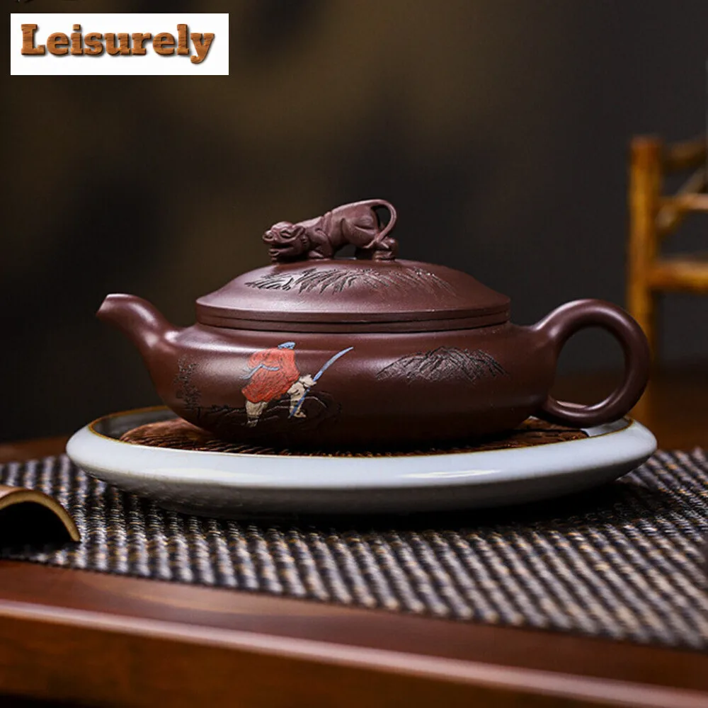 350ML Traditional Yixing Purple Clay Teapots Handmade Pot Raw Ore Purple Mud Tea Making Kettle with Filter Zisha Tea Set Teaware