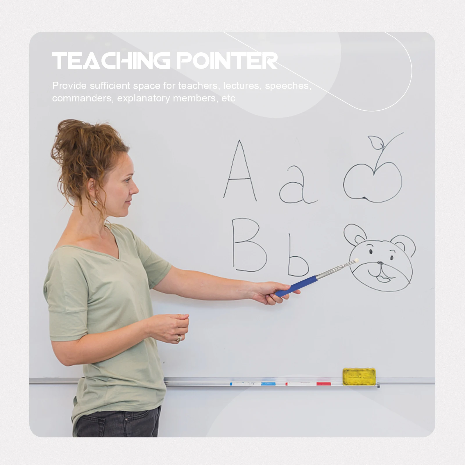 2 Pcs Whiteboard Pointer Baton Retractable Hand Pointers Teaching Classroom Supplies Teachers Finger Office